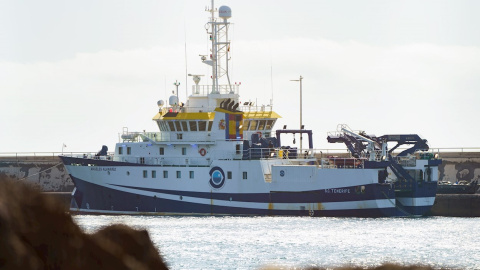 12/06/2021. El buque oceanográfico Ángeles Alvariño regresa este sábado al Puerto de Santa Cruz de Tenerife por problemas técnicos. - EFE