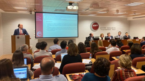 Imagen de la presentación del Informe sobre las Líneas Fundamentales de los Presupuestos de las Administraciones Públicas 2020 de la Autoridad Independiente de Responsabilidad Fiscal (AIReF).