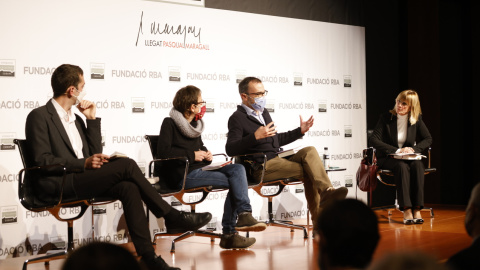 Un moment de l'acte de presentació del llibre sobre l'obra de Govern de Pasqual Maragall.