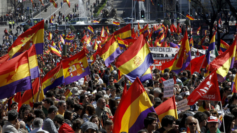 Manifestación a favor de la República en la plaza de Cibeles de Madrid. EFE/Archivo