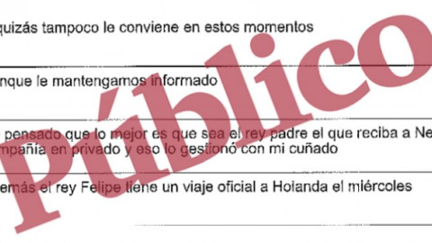 Extracto de las conversaciones recuperadas del teléfono de Javier López Madrid, ex consejero delegado de OHL, que hacen mención al rey Felipe VI