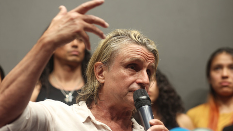 El productor musical Nacho Cano ofrece declaraciones a los medios, a 9 de julio de 2024, en Madrid.