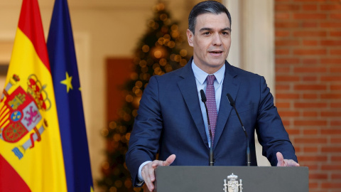 Pedro Sánchez, en el Palacio de la Moncloa, el viernes 17 de diciembre de 2021.