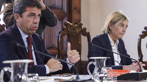 El president de la Generalitat valenciana, Carlos Mazón, y la consellera de Justicia e Interior, Elisa Núñez, a 30 de octubre de 2023.