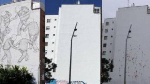 'Vendetta' por la desaparición del mural de Blu borrado en Usera