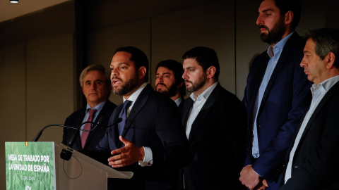 11/07/2024 El secretario general de VOX, Ignacio Garriga, tras una reunión con vicepresidentes y consejeros de VOX, en Barcelona, a 12 de junio de 2024.