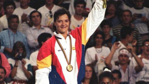 Miriam Blanco, exsenadora del PP, cuando ganó el oro olímpico de Justo en 1992 en una foto de archivo.