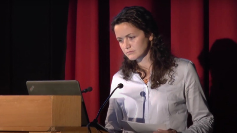 Imagen de archivo de María Hernández (MSF) en un evento en la Universidad Complutense de Madrid.  - UCM