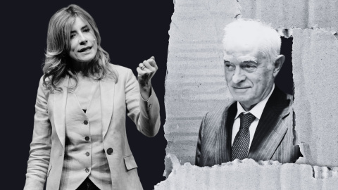 Ilustración de Begoña Gómez y el juez Juan Carlos Peinado