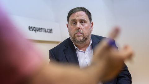 El presidente de ERC, Oriol Junqueras, durante su entrevista con 'Público'.