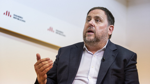 El presidente de ERC, Oriol Junqueras, durante su entrevista con 'Público'.