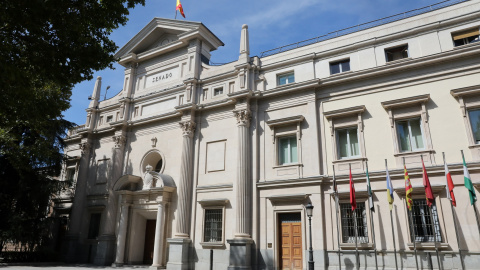 Fachada exterior del Palacio del Senado en Madrid.