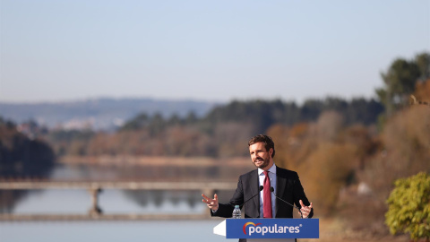 El presidente del PP, Pablo Casado, participa en la junta directiva provincial del partido en A Coruña.