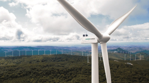 Un parque eólico con aerogeneradores de Siemens Gamesa.