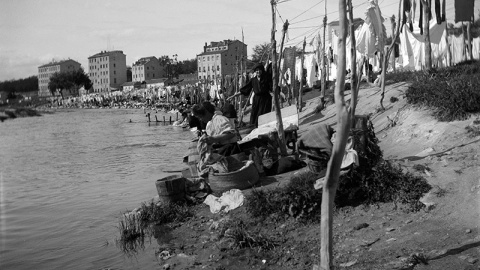 Lavanderas en el río Manzanares de Madrid.