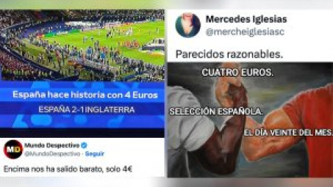 "Encima nos ha salido barato": despiporre con el rótulo de TVE tras la victoria de España en la Eurocopa