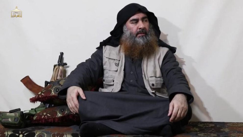 29/04/2019 - Captura de imagen del vídeo difundido por el Estados Islámico en el que aparece su líder, Abu Bakr el  Baghdadi.