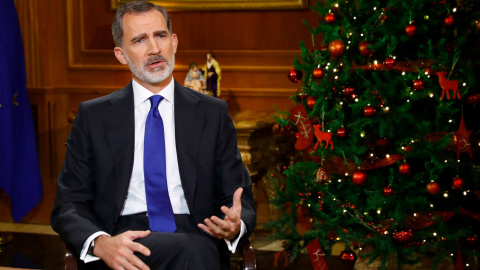 El rey Felipe VI en su discurso de Nochebuena del año 2020.