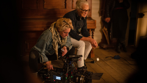 Ari Wegner con Jane Campion, en el rodaje de 'El poder del perro'.