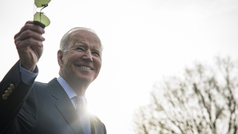 El presidente de Estados Unidos, Joe Biden, en Washington antes de partir a Bruselas.