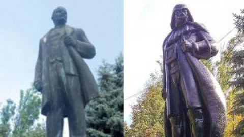 Así cambiaron los ucranianos a Lenin por Darth Vader y erradicaron la memoria del comunismo y de lo ruso