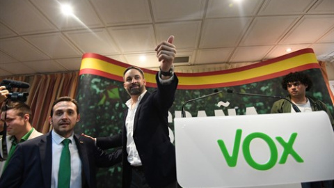 El líder de Vox Santiago Abascal, en el acto de partido en Ceuta, el 30 de octubre de 2019