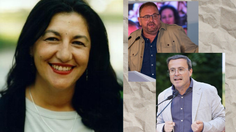 Imágenes de Dulce Chacón, el alcalde de Mérida, Antonio Rodríguez Osuna, y el presidente de la institución provincial, Miguel Ángel Gallardo.