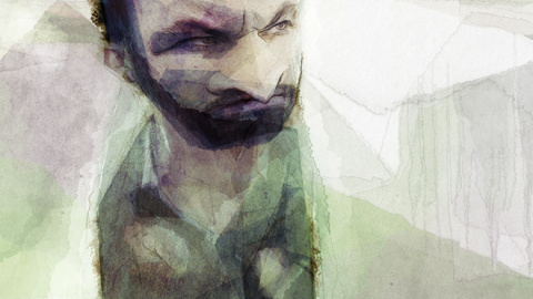 Retrato del líder de Vox, SantIago Abascal, realizado por el ilustrador Thorsten Rienth. – PÚBLICO