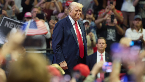 20 de julio de 2024. Donald Trump en el mitin en Grand Rapids (Michigan), el 20 de julio.