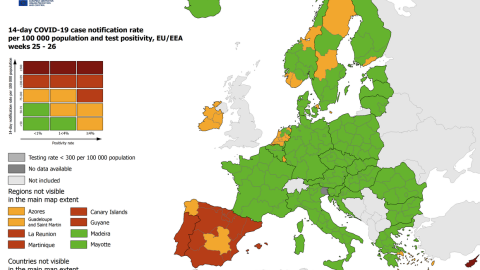 Mapa de alertas de Europa.