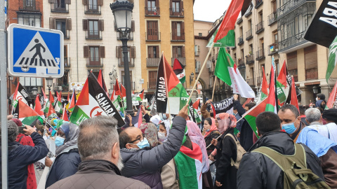 Manifestación frente al Ministerio de Asuntos Exteriores por la autodeterminación del Sáhara.