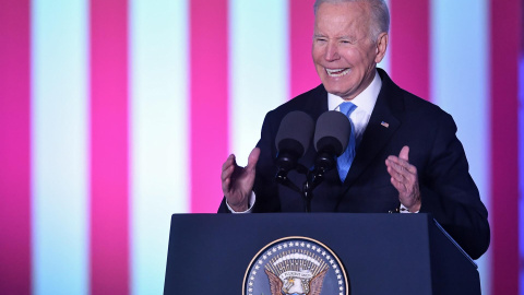 Joe Biden durante su visita oficial a Polonia.