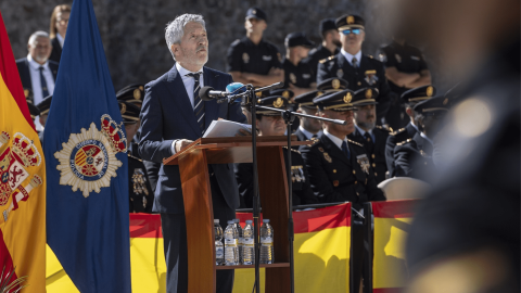 23/07/2024 El ministro del Interior, Fernando Grande-Marlaska, durante un acto de la Policía en Ceuta.