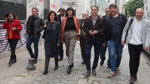 Representantes de los partidos, este lunes en Sevilla.