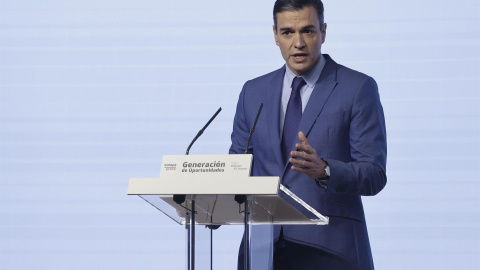 28/03/2022-El presidente del Gobierno Pedro Sánchez interviene en el marco del tercer encuentro 'Generación de Oportunidades' celebrado este lunes en Madrid