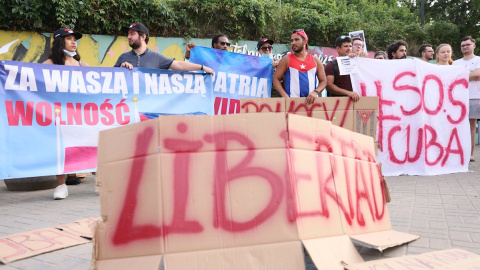 Protestas cubanos polonia