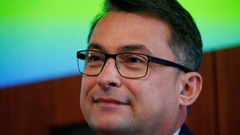 Joachim Nagel, designado para presidir el Bundesbank, en una rueda de prensa en la sede del banco central alemán, en Fráncfort, en marzo de 2015. REUTERS/Ralph Orlowski