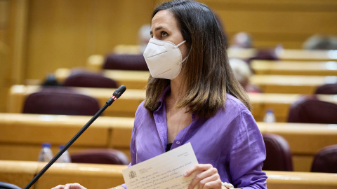 La ministra de Derechos Sociales, Ione Belarra, interviene en una Sesión de Control en el Senado, a 21 de diciembre de 2021.