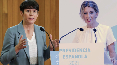 Ana Pontón, portavoz nacional del Bloque Nacionalista Galego, y Yolanda Díaz, ministra de Trabajo.