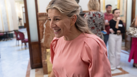 Imagen de archivo de la vicepresidenta del Gobierno y ministra de Trabajo y Economía Social, Yolanda Díaz, durante una sesión extraordinaria en el Congreso de los Diputados.