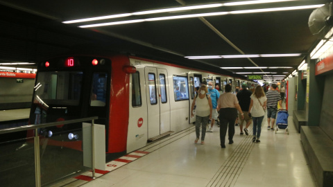 La parada de metro de Santa Eulàlia, en una imatge de l'agost de 2020.