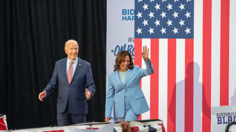 22/07/2024 El presidente de EEUU, Joe Biden, y la vicepresidenta Kamala Harris, candidata demócrata a la Casa Blanca. Foto de archivo.