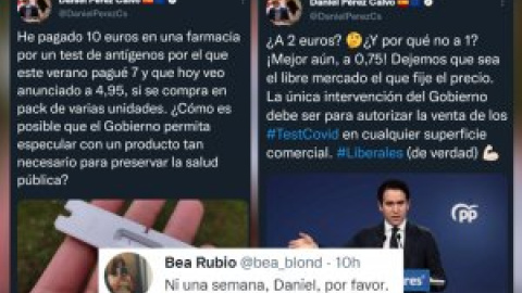 "Sois un meme para este país": los tuiteros cazan las contradicciones de un dirigente de Ciudadanos con los test de antígenos