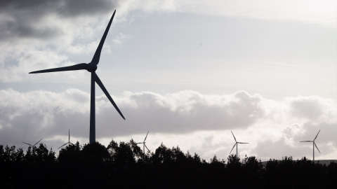 15 de marzo de 2024. aerogeneradores en el parque eólico de Vilachá, a 15 de marzo de 2024.