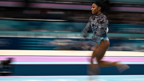 La gimnasta Simone Biles en los Juegos Olímpicos de París, a 28 de julio de 2024.