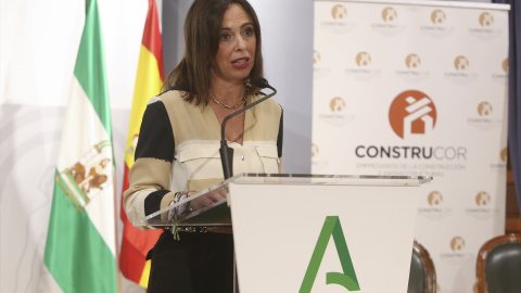 La consejera andaluza de Fomento, Articulación del Territorio y Vivienda, Rocío Díaz, durante un acto en Córdoba, a 8 de julio de 2024.