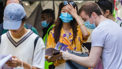 Punto de vacunación en Londres el sábado 17 de julio de 2021.