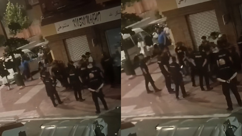 Imágenes del vídeo que captura la brutal paliza racista que varios agentes de Policía propinan a dos jóvenes en Valladolid, a 26 de julio de 2024.