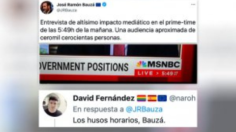 Bauzá se mofa de una entrevista a Sánchez en la MSNBC y desata el cachondeo: "¿Conoces los husos horarios?"