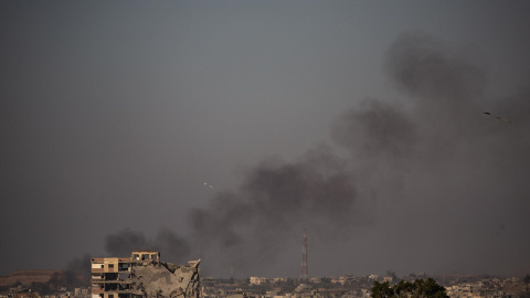 La ciudad palestina de Jan Yunis este jueves, tras los ataques del Ejército israelí.